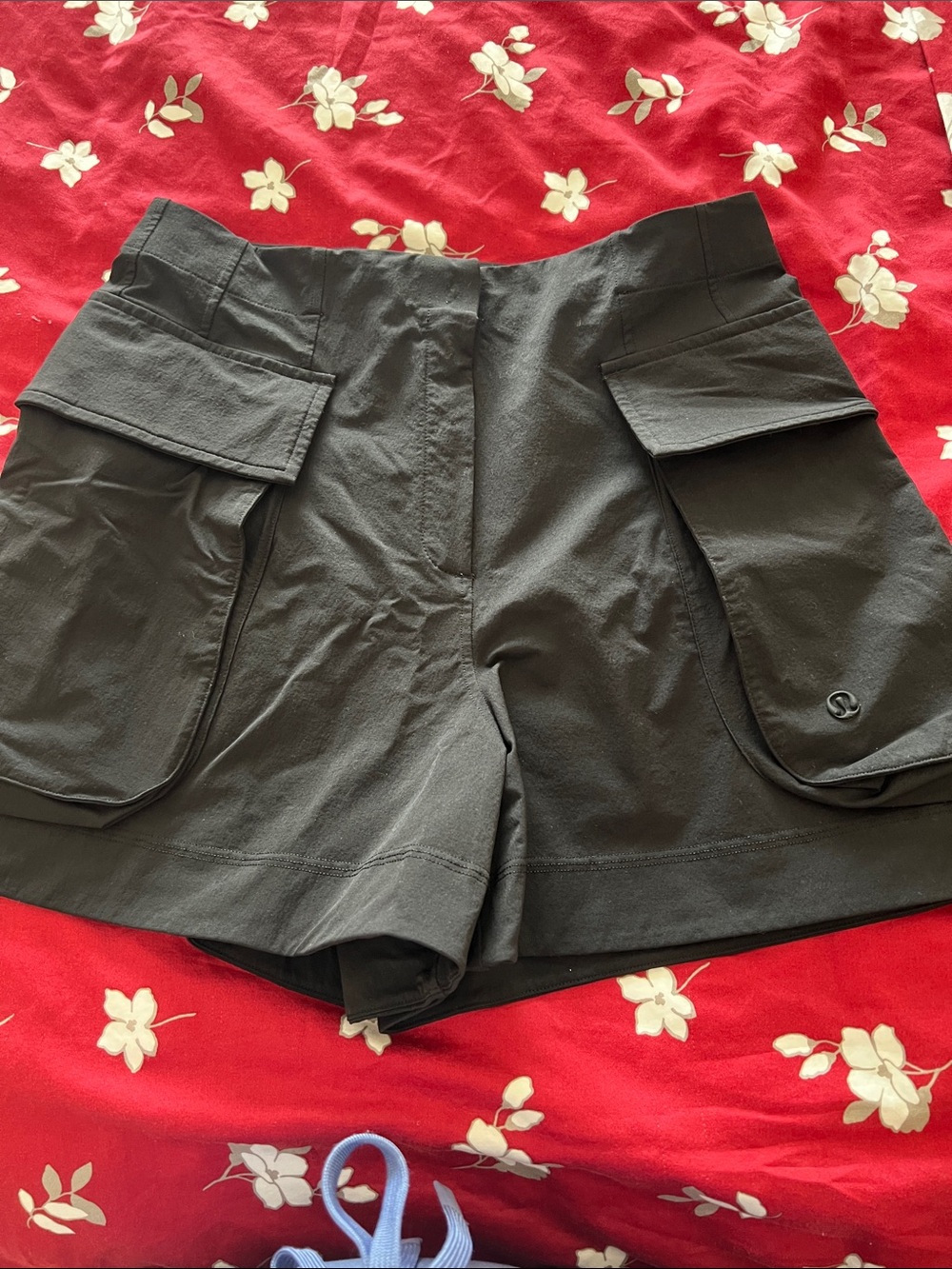 lululemon athletica Black Cargo Shorts with Flap Pockets